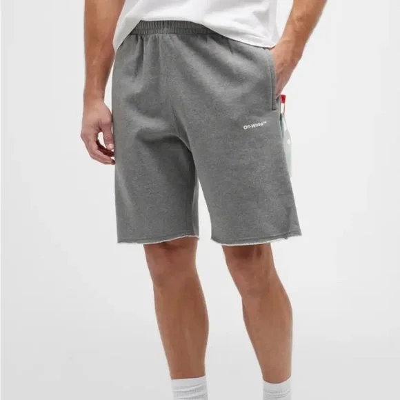 OFF-WHITE Diagonal Wave Outline Sweat Shorts